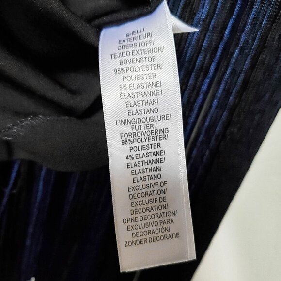 Aidan Mattox Black Blue Fringe Crepe Halter Cocktail Dress Size 4 - Picture 7 of 8